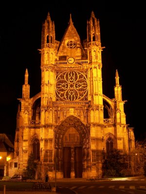 Vernon Notre Dame Church by night